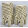 Image 1 : PAIR OF IVORY FINISHED CANDLE HOLDERS