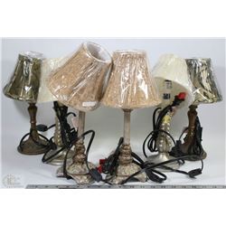 TRAY WITH 3 SETS OF 2 MATCHING MINI LAMPS