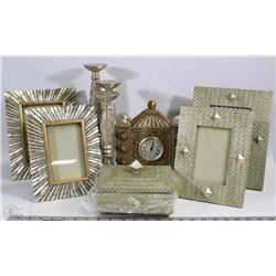 FLAT OF SILVER TONED MATCHING PICTURE FRAMES,
