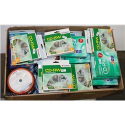 LARGE BOX OF CD-RW'S, DVD+R'S AND OTHER RECORDABLE