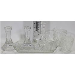 CRYSTAL LOT - MIKASA CANDLE HOLDERS, ZAJECAR BELL,