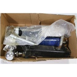 BOX WITH 2 BALLS, RECEIVER AND 2 NEW GREASE GUNS