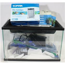 FISH TANK WITH FILTERS, LID, LIGHT AND MORE