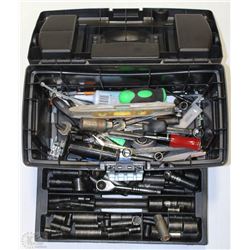 TOOLBOX WITH MANY SOCKETS, NEW HAMMER AND MORE