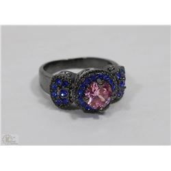 WOMEN BLACK SAPPHIRE 10K BLACK GOLD PLATED