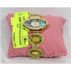 FABERGE' ABALONE WITH MOTHER OF PEARL WATCH