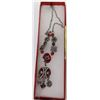 Image 1 : VINTAGE RED AND BLACK DANGLE NECKLACE