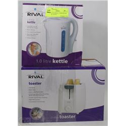 BUNDLE OF RIVAL 1 LITRE KETTLE &RIVAL 2 SLICE