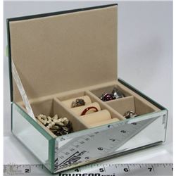 BREAST CANCER MIRRORED JEWELLERY BOX FILLED