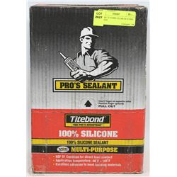 CASE OF 12 TUBES CLEAR SILICONE SEALANT