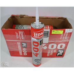 CASE OF 10 LARGE LEPAGE PL CONSTRUCTION ADHESIVE