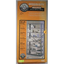 UNOPENED METAL SHOP SHELF (8 SHELVES)