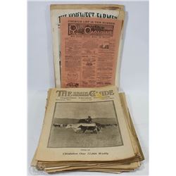 STACK OF OLD PAPERS INCL FARM AND RANCH REVIEW,