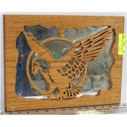 WOOD SCROLL EAGLE MIRROR