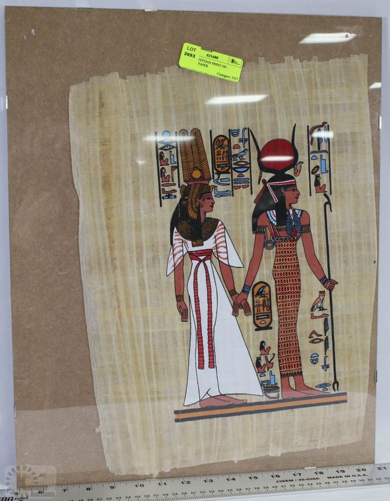 LARGE EGYPTIAN PRINT ON PAPYRUS PAPER