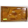 Image 1 : VINTAGE HANDMADE OAK TRAY WITH GLASS