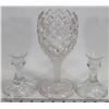 Image 1 : PINEAPPLE STEMMED VASE WITH CANDLE HOLDER SET