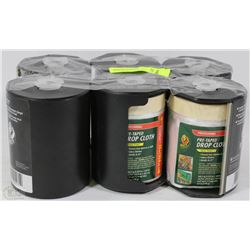 6 ROLLS OF DUCK PROFESSIONAL PRE-TAPED DROP CLOTH