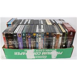 FLAT OF DVD MOVIES, BOX SETS, AND TV SEASONS
