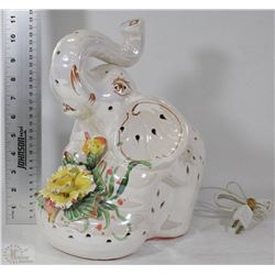 VINTAGE CERAMIC ELEPHANT LAMP LIGHT