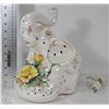 Image 1 : VINTAGE CERAMIC ELEPHANT LAMP LIGHT