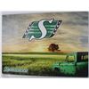 Image 1 : SASKATCHEWAN ROUGHRIDERS LIGHT-UP CANVAS SIGN