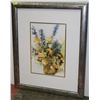 Image 1 : FRAMED FLORAL WATER COLOUR (22.5”H X 18.5”W)