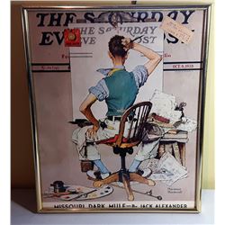 FRAMED SATURDAY EVENING POST COVER