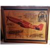 Image 1 : FRAMED VINTAGE STYLE P51B MUSTANG PLANE