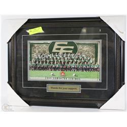 EDMONTON ESKIMO FRAMED PICTURE 2009 22W X 16H