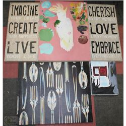 LOT OF 5 ESTATE WALL HANGINGS