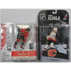 LOT OF 2 CALGARY FLAMES FIGURES INCL PHANEUF &