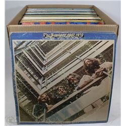 BOX OF RECORDS INCL BEATLES, ELVIS ETC