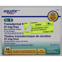 EQUATE TRANSDERMAL STEP 1 NICOTINE PATCH 21MG/DAY