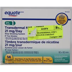 EQUATE TRANSDERMAL STEP 1 NICOTINE PATCH 21MG/DAY