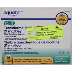 EQUATE TRANSDERMAL STEP 1 NICOTINE PATCH 21MG/DAY