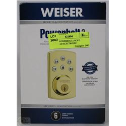 WEISER POWERBOLT2 GOLD TOUCHPAD ELECTRONIC