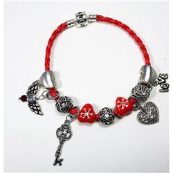 PANDORA STYLE LOVED THEMED BRACELET