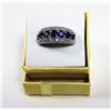 Image 1 : BLUE SAPPHIRE & CLEAR CRYSTAL FASHION RING