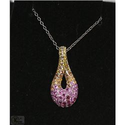 #3 PINK SAPPHIRE & CITRINE PENDANT & NECKLACE