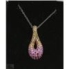 Image 1 : #3 PINK SAPPHIRE & CITRINE PENDANT & NECKLACE