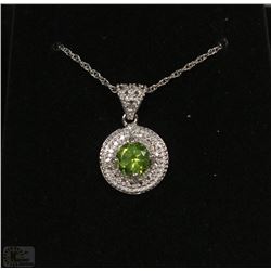 #8 PERIDOT & CZ PENDANT NECKLACE