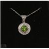 Image 1 : #8 PERIDOT & CZ PENDANT NECKLACE