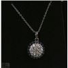 Image 1 : #20 BLUE SAPPHIRE & CZ PENDANT NECKLACE