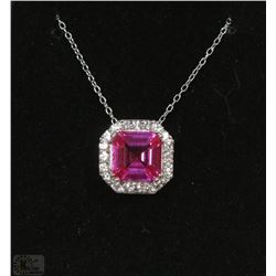 #11  PINK SAPPHIRE PENDANT NECKLACE
