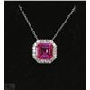 Image 1 : #11  PINK SAPPHIRE PENDANT NECKLACE