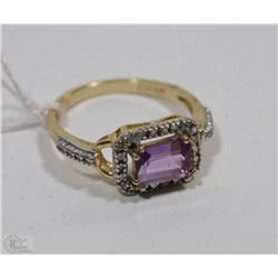 #12 GENUINE PURPLE AMETHYST & CZ RING