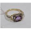 Image 1 : #12 GENUINE PURPLE AMETHYST & CZ RING
