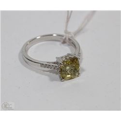 #41  GENUINE CITRINE & CZ  RING