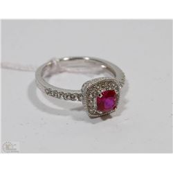 #14 PINK SAPPHIRE & CZ RING